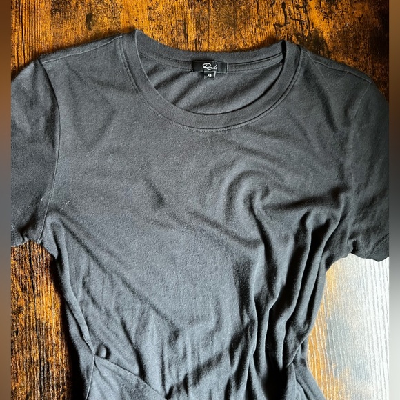 Rails Edie Tie Front Mini T Shirt Dress- Vintage Black - Picture 2 of 3